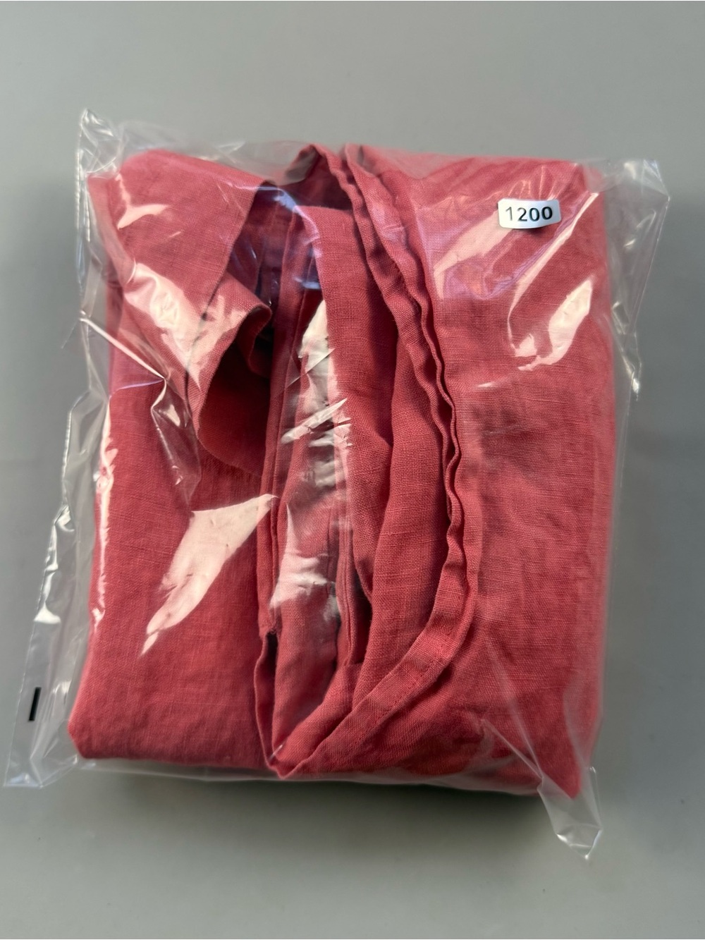 J.Jill 100% Linen Chinese Knot Maxi Dress Coral Pink Coastal Lagenlook Small - Picture 8 of 8